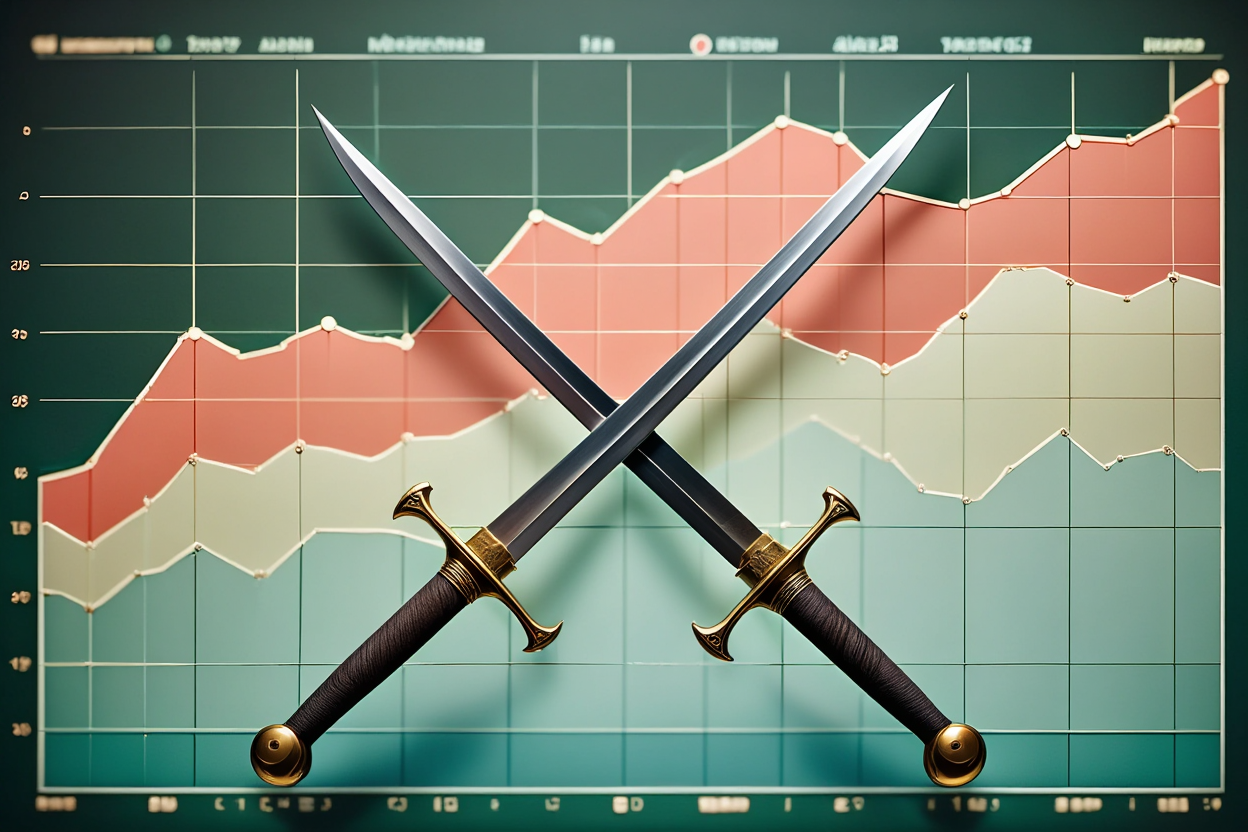 concurrence seo epee arme competition sur fond de courbe google en seo referencement