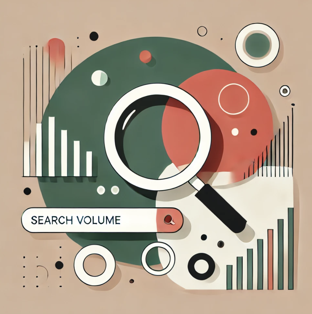 loupe avec donnees SEO data sur volume rercherche