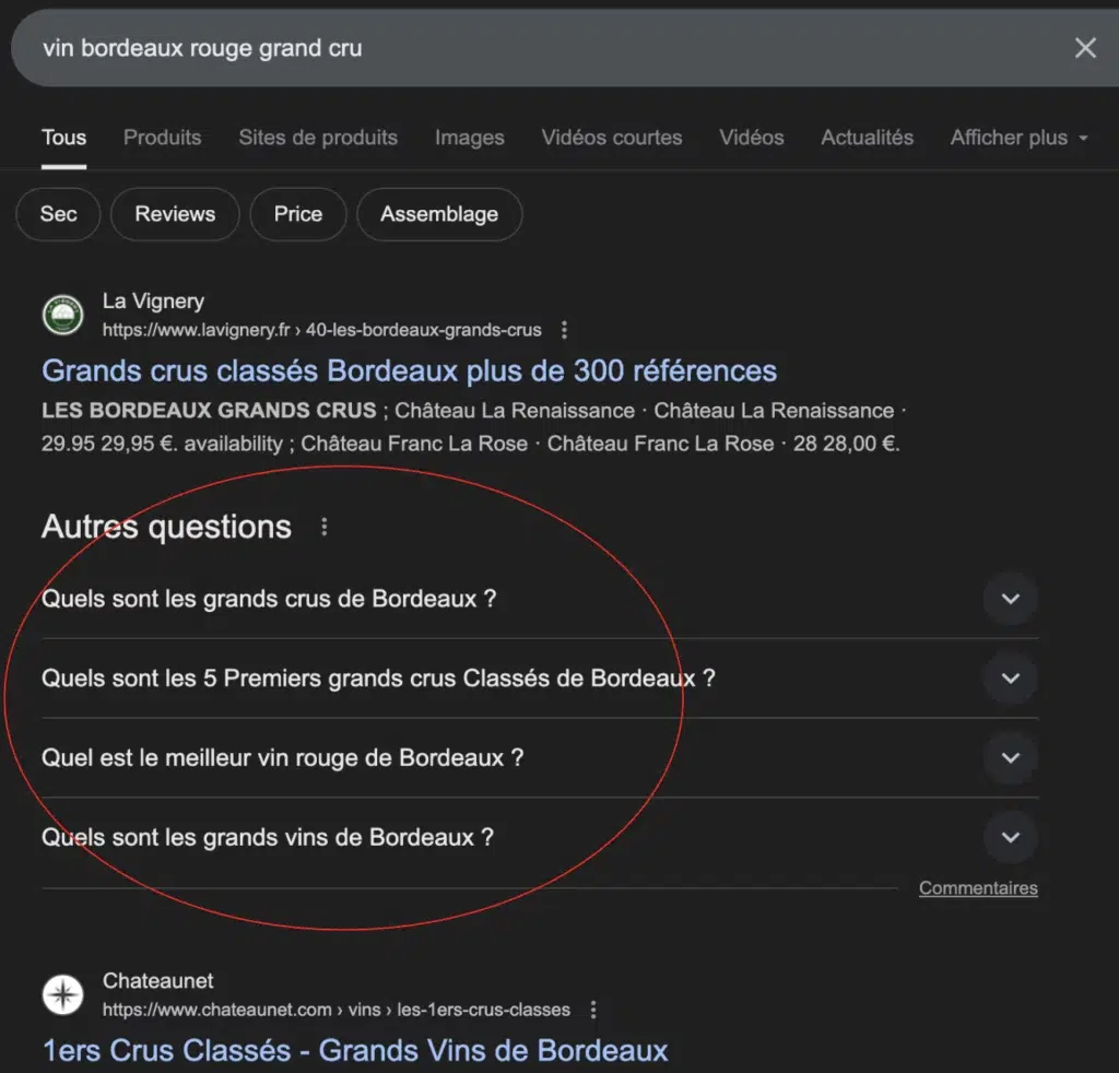 exemple people also ask mot clé google questions posees internautes utilisateurs
